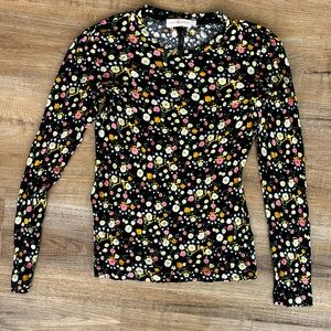 Tory Burch Floral Long Sleeve Top size small